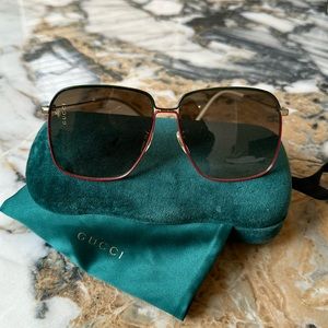 GUCCI Sunglasses red, green and gold trim